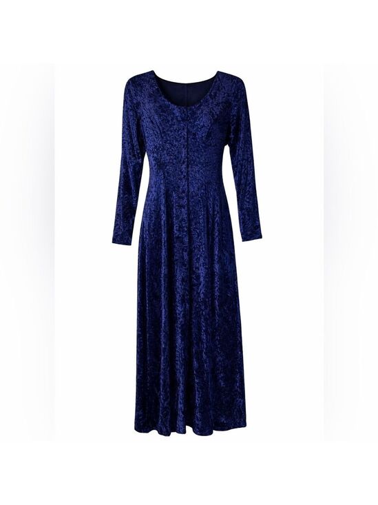 American Vintage Dresses & Skirts - 90s Royal Purple Crushed Velvet Goth Prom Fairycore Dress